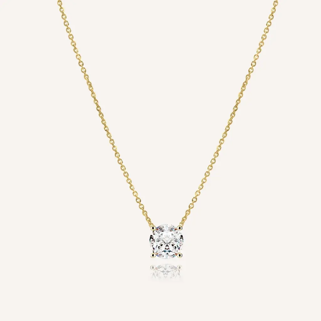 שרשרת עם תליון סוליטר דגם בינוני