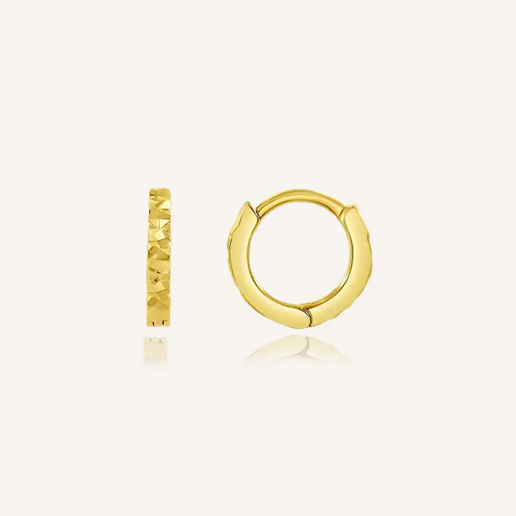 עגילי חישוק חריטת יהלום